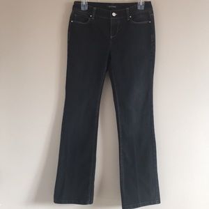 WHBM | Blanc Boot Leg Denim Jean, Black, 2 Short